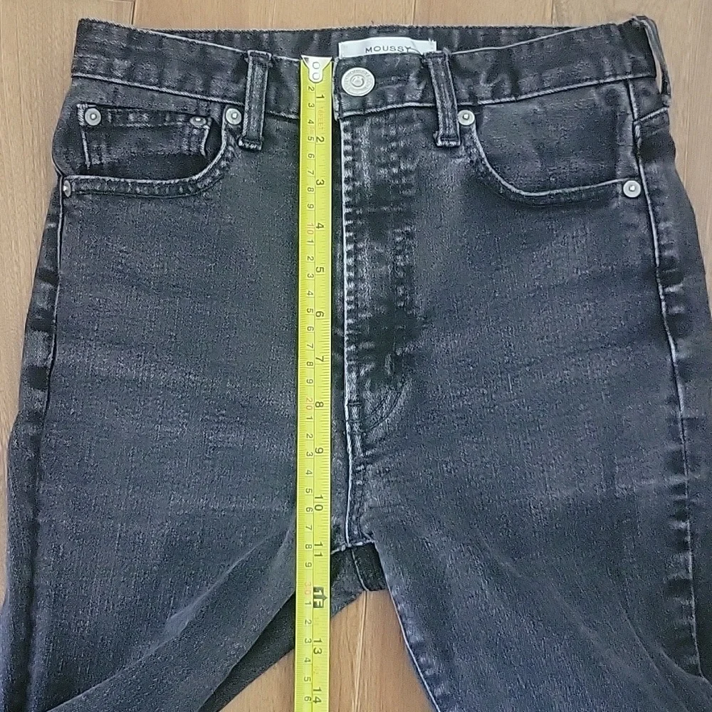 Moussy Distressed Black‎ Wash High Waisted Stretch Skinny Denim Jeans 26